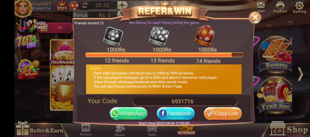 Teen Patti Earning Game